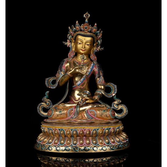 Vajrasatwa Full Gold Gilded Copper Statue 35 cm W x 49 cm H x 25 cm B