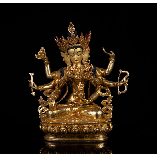 Namgyalma Full Gold Gilded Copper Statue 30 cm W x 34 cm H x 12 cm B