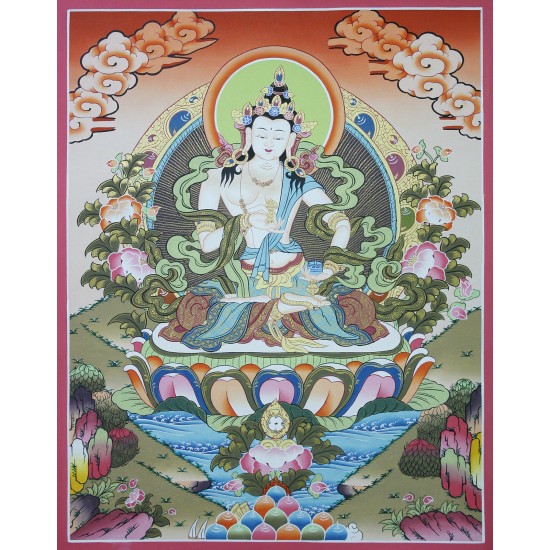 Vajrasatwa Tibetan Thangka Painting 20.5" W x 26" H