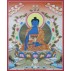 Medicine Buddha Tibetan Thangka Painting 20.5" W x 26" H