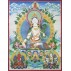 White Tara Tibetan Thangka Painting 20" W x 25" H