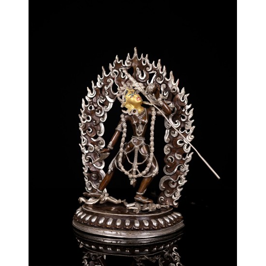 Vajrayogini Silver Plated Copper Statue 15 cm W x 35 cm H x 15 cm B