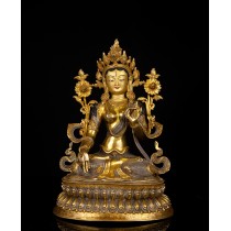 White Tara Full Gold Gilded Copper Statue 35 cm W x 50 cm H x 25 cm B