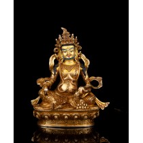 Kuber (Jambhala) Full Gold Gilded Copper Statue 18 cm W x 22 cm H x 10 cm B
