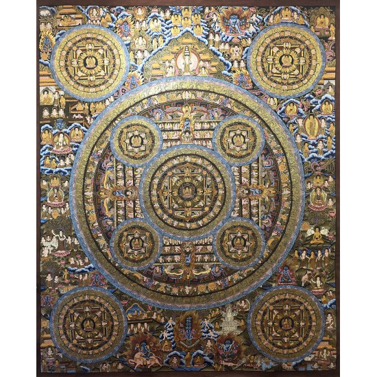 10 Mandala Tibetan Thangka Painting 124 cm W x 150 cm H
