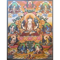 Khacheri Tibetan Thangka Painting 73 cm W x 99 cm H
