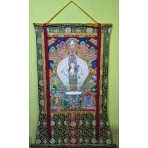 1000 Armed Lokeshwor Brocade Tibetan Thangka Painting 43" W x 59" H