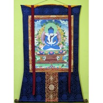 Samantabhadra Brocade Tibetan Thangka Painting 37" W x 48" H