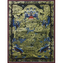 Wheel Of Life Tibetan Thangka Painting 20" W x 27" H